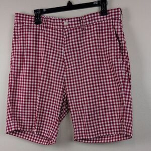 Polo Ralph Lauren Suffeild Cotton Shorts Size 35 Red & White Gingham Preppy